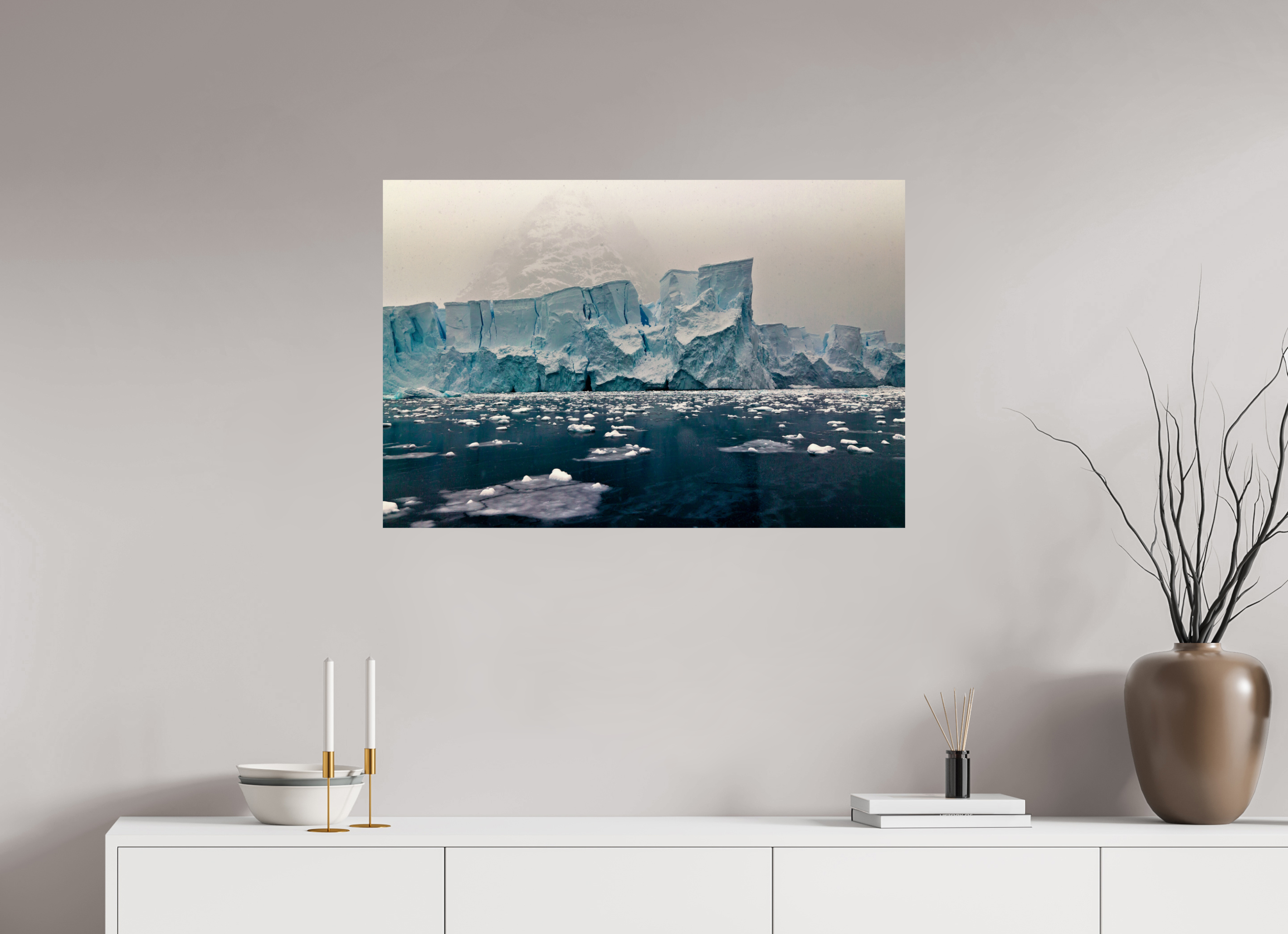 90 x 60 cm, baryta-zonder witte rand Antarctica III
