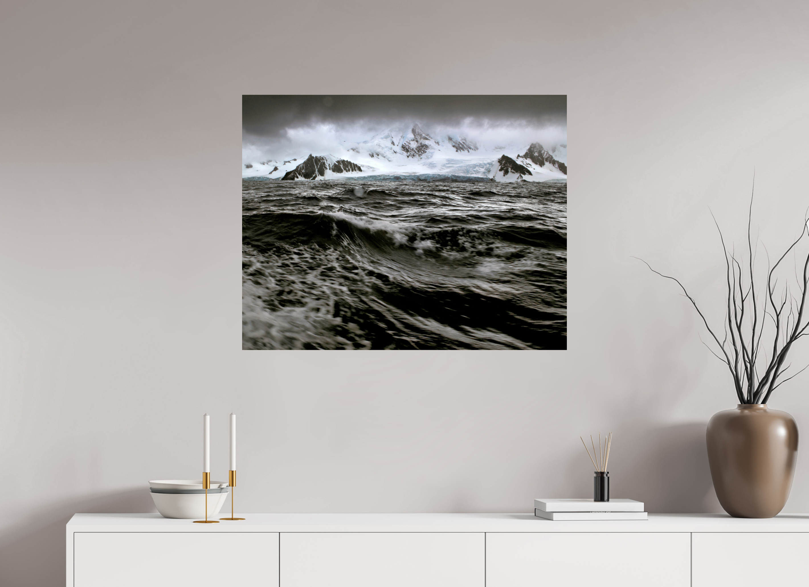 89,1 x 70 cm, baryta-zonder witte rand Antarctica-IV