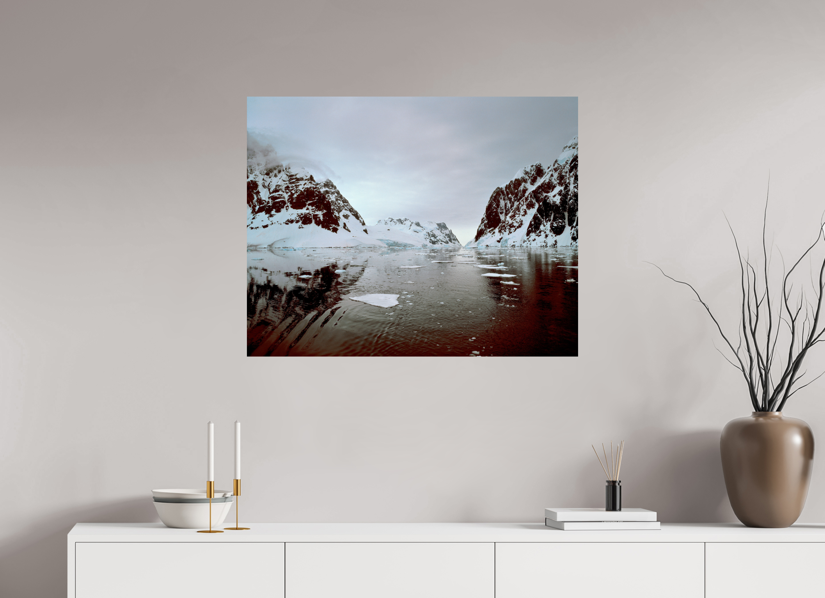 89,1 x 70 cm, baryta-zonder witte rand Antarctica-VI