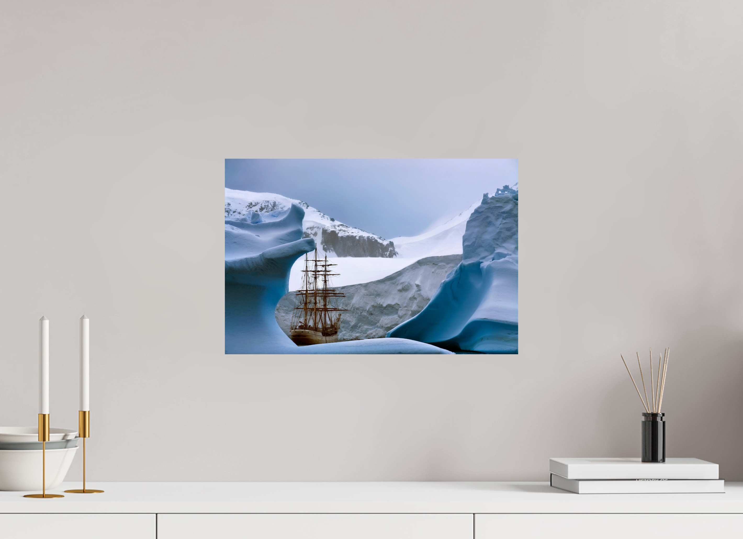 45 x 30 cm, baryta-zonder witte rand Antarctica-V