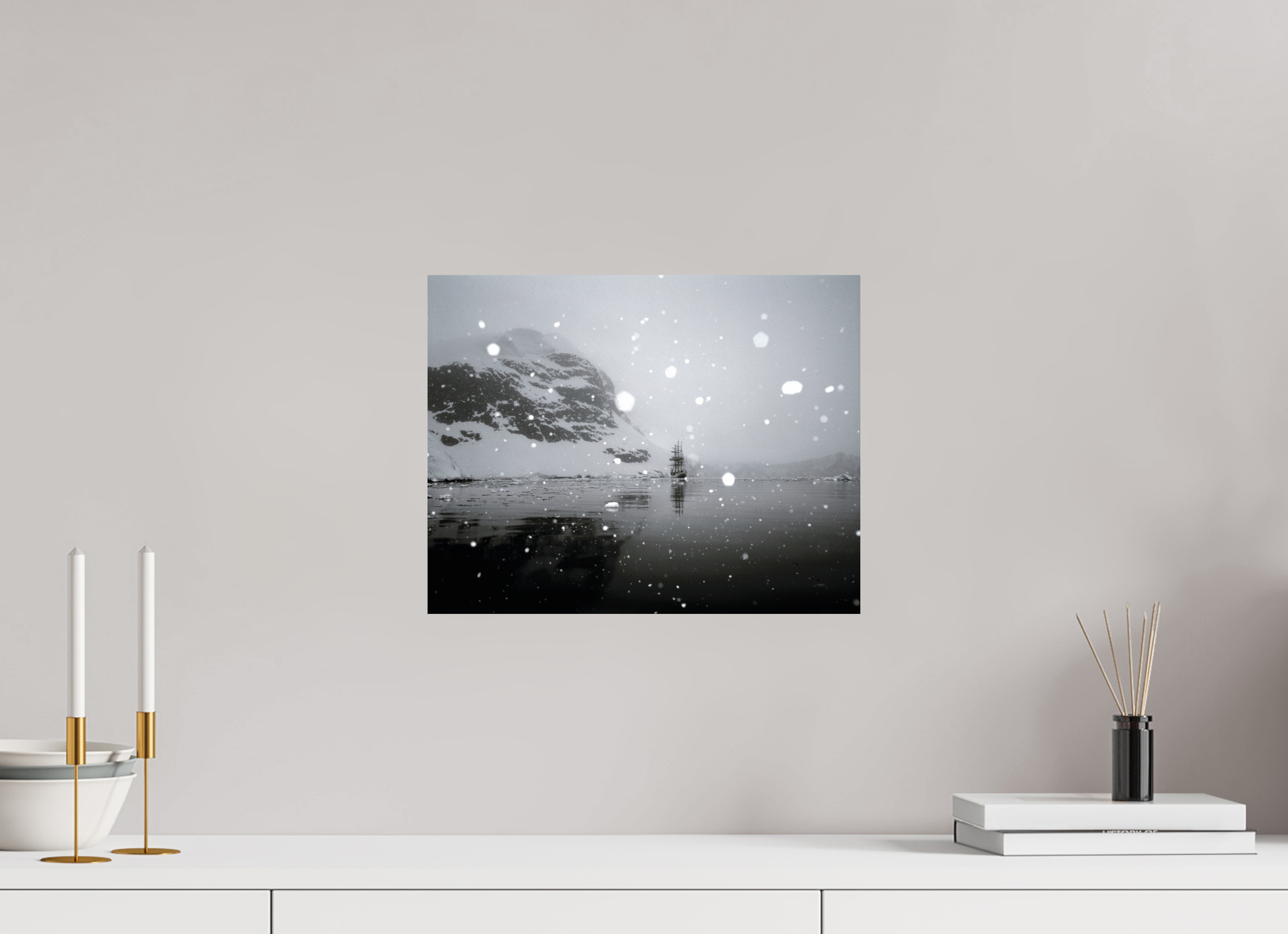 38,3 x 30 cm, baryta-zonder witte rand Antarctica II