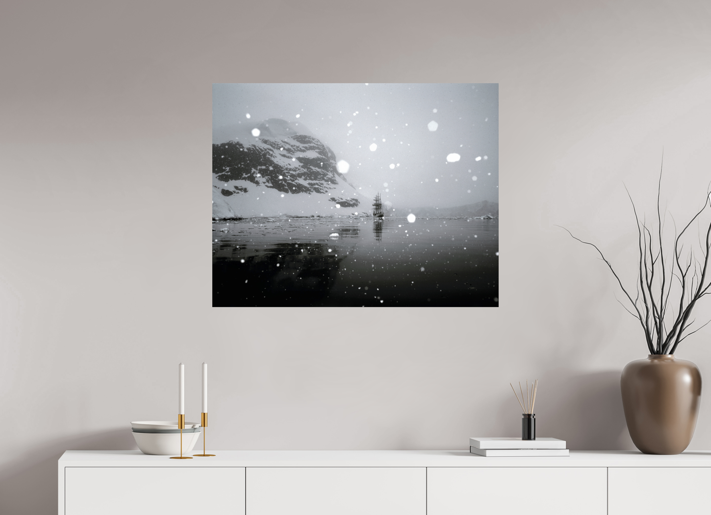 89,4 x 70 cm, baryta-zonder witte rand Antarctica II